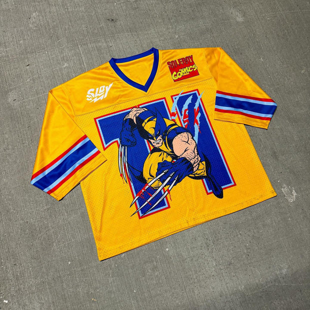 Casual Street Anime Mesh Splicing Jersey