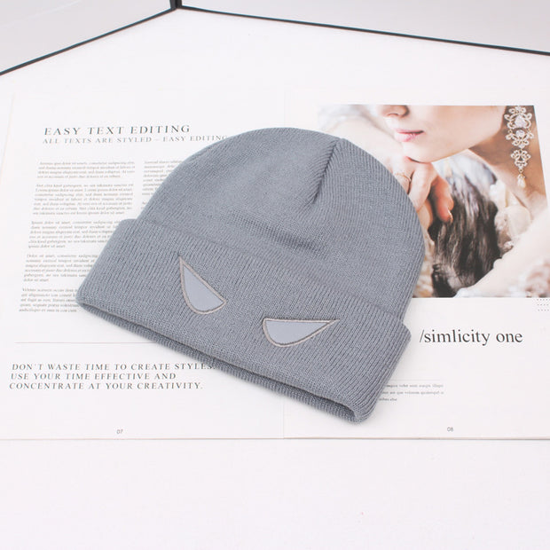 Cartoon Luminous Eyes Warm Beanie