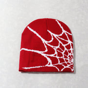 Spider web Y2K jacquard hat for men and women