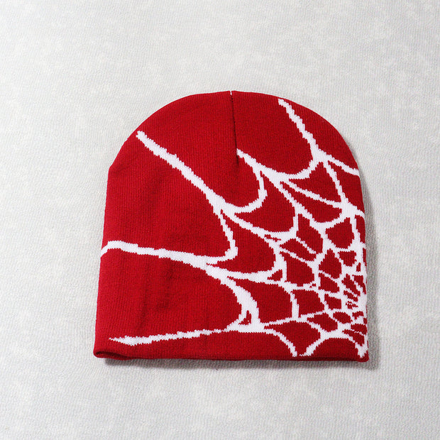 Spider web Y2K jacquard hat for men and women