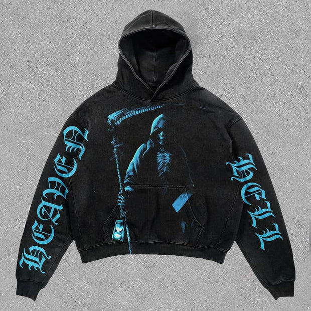 Skull Vintage Chic Oversized Hoodie