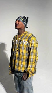 Casual Street Retro Color Plaid Flannel Shirt