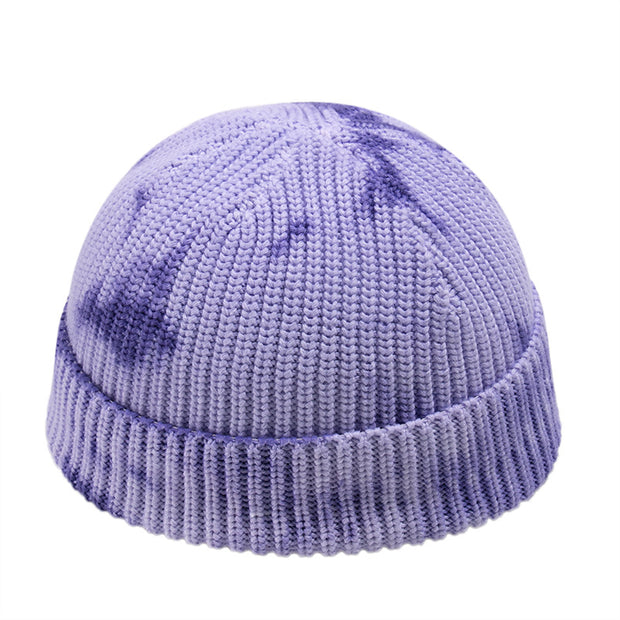 Tie-dye knitted hat hip hop street toe cap