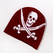 Skull jacquard knitted hat