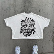 Fashionable and personalized college style loose T-shirt