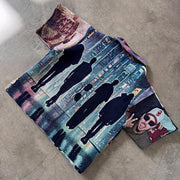 Hip Hop Street Rap Tapestry Zip-Up Jacket