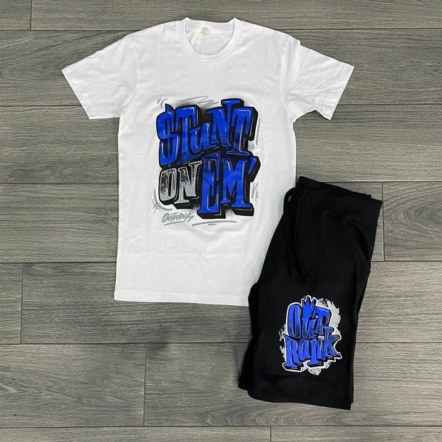 Fashion Personality Round Neck Letter Print T-Shirt Set
