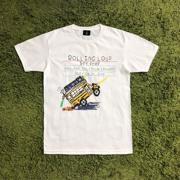 Car truck print street T-shirt