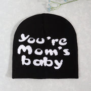 Knitted pullover English letter Y2K jacquard men's and women's hats