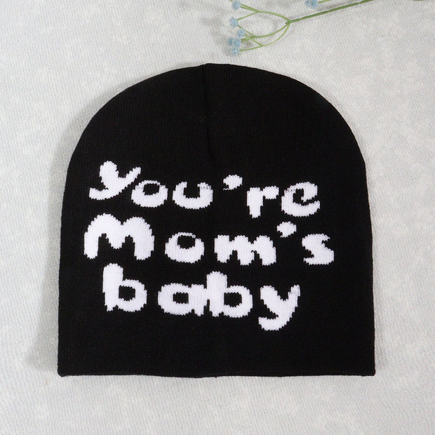 Knitted pullover English letter Y2K jacquard men's and women's hats