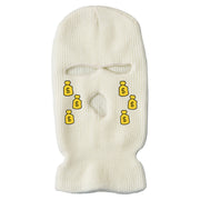 Tears of money embroidered three-hole hat warm ski mask