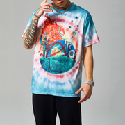 Personalized printed street tie-dye loose short-sleeved T-shirt