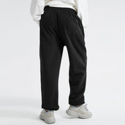 Contrast Vintage Plush Print Casual Trousers
