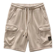 Simple contrast color stitching loose straight drape five-point sweatpants