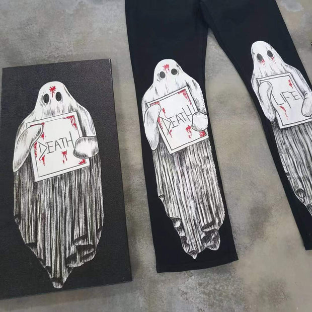 Ghost chooses casual street western jeans