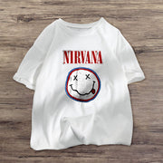 Casual fashion smiley face print short-sleeved T-shirt