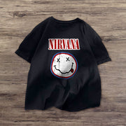 Casual fashion smiley face print short-sleeved T-shirt