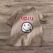 Casual fashion smiley face print short-sleeved T-shirt