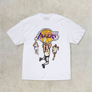 Street basketball team print casual T-shirt