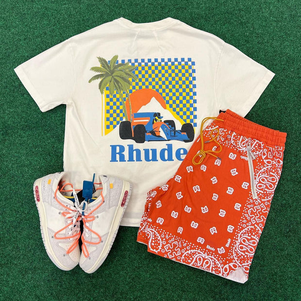 Fashion Words Print T-Shirt Shorts Two-Piece Set