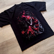 Casual Street Anime Spider Venom Print Heavy T-shirt
