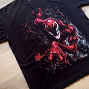 Casual Street Anime Spider Venom Print Heavy T-shirt