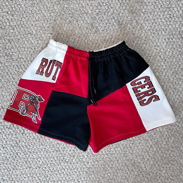 Varsity Paneled Casual Shorts