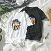 Retro print casual short-sleeved T-shirt