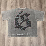 City Motorcycle Print Short Sleeve T-Shirt