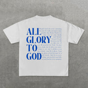 All Glory To God Print Short Sleeve T-Shirt