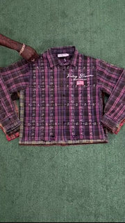 Casual Street Retro Colorful Plaid Gradient Flannel Shirt