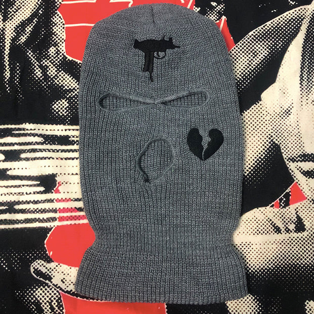 Broken heart street three-hole cap ski mask hat