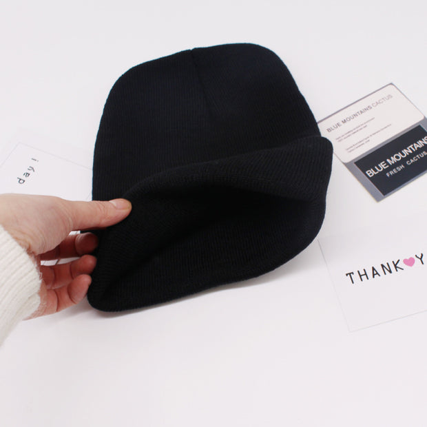 Hat ladies woolen hat male Korean version of the wild warm knitted pullover cap