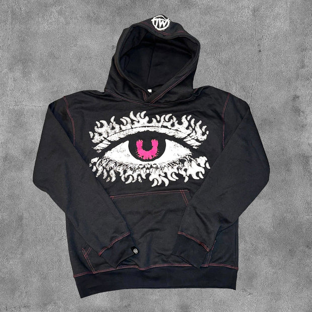 Don't Look Back Print Long Sleeve Hoodies