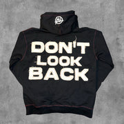 Don't Look Back Print Long Sleeve Hoodies