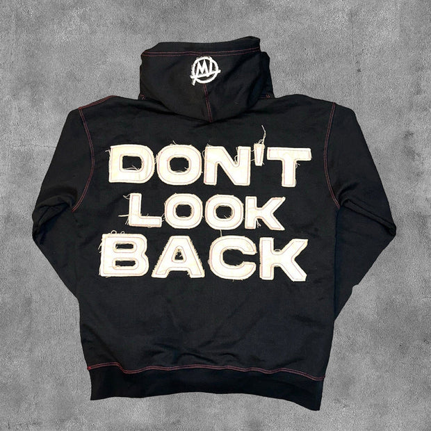 Don't Look Back Print Long Sleeve Hoodies