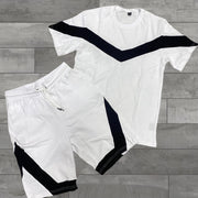 Casual Colorblock Sports Short Sleeve Suit