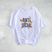 Retro casual butterfly short sleeve T-shirt