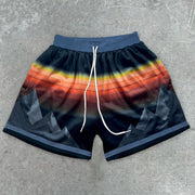 Trendy Gradient Print Track Shorts