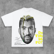 Basic Character Portrait Print Short Sleeve T-Shirt