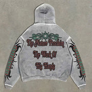 Fashion retro print hoodie