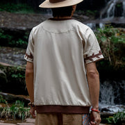 Retro print outdoor casual short-sleeved T-shirt