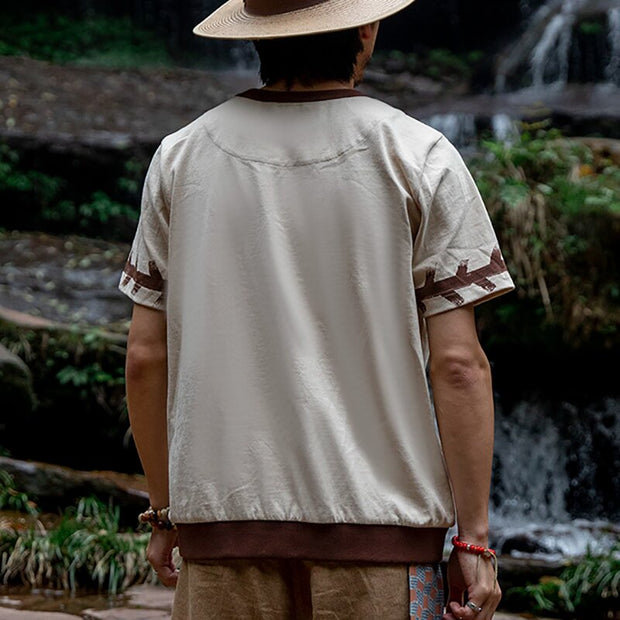 Retro print outdoor casual short-sleeved T-shirt