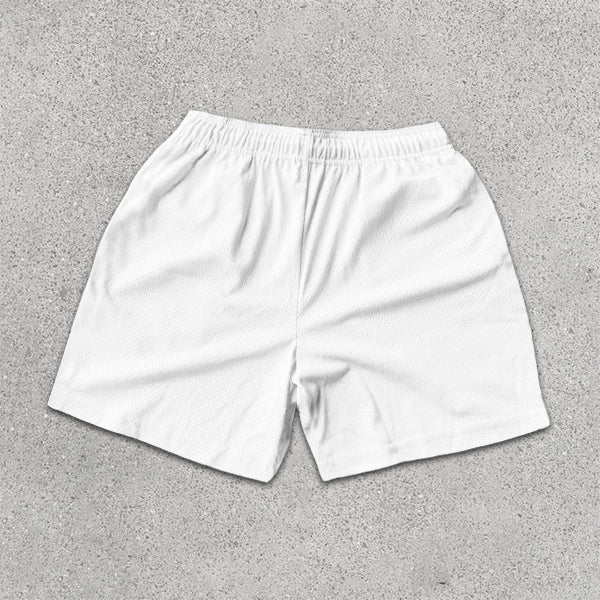 Devil Peace Graphic Print Elastic Shorts