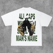 Mask Print Short Sleeve T-Shirt