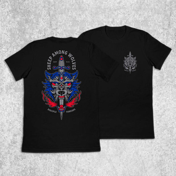 Sheep Among Wolves Printed Short Sleeve T-Shirt