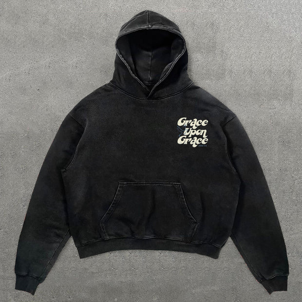 Grace Upon Grace Print Long Sleeve Hoodies