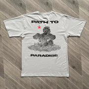 Preppy Short Sleeve Round Neck Loose T-Shirt