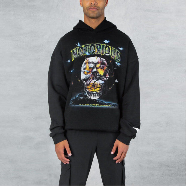 Hip-hop personality skull pattern casual loose hoodie