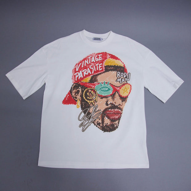Fashionable casual personalized printed round neck T-shirt